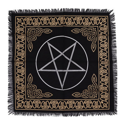 Esoteric Fringed Altar ClothPentagon Design For Rituals & Meditation from B&Q