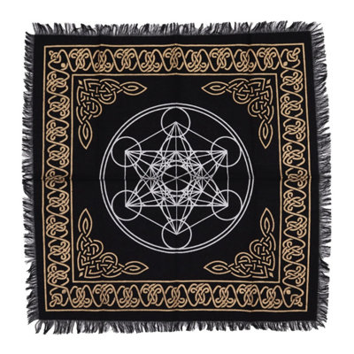 Esoteric Fringed Altar Cloth With Chakra Chart For Meditation & Sacred Spaces from B&Q