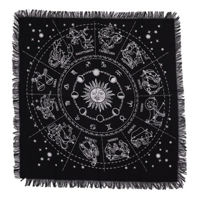 Esoteric Horoscope Fringed Altar Cloth For Ritual & Meditation from B&Q
