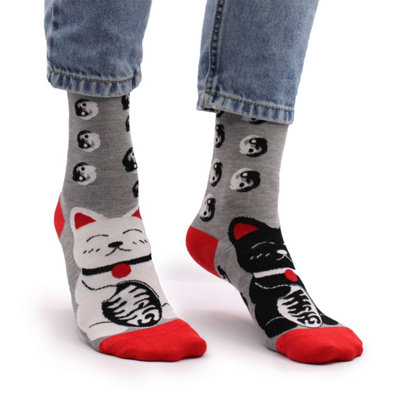 Hop Hare Lucky Cats Bamboo Socks S/mBreathable & Eco-Friendly from B&Q