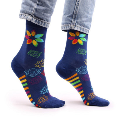 Hop Hare Rainbow Chakra Bamboo Socks S/mEco-FriendlyBreathableComfortable from B&Q