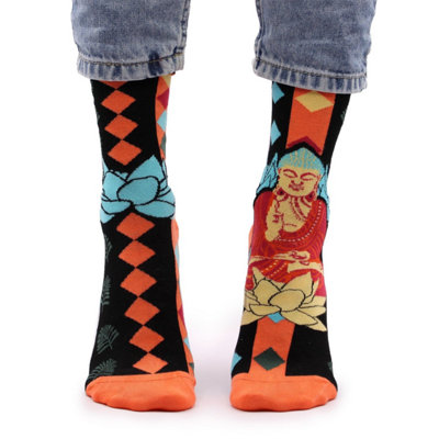 Hop Hare Bamboo Socks S/m Blue Buddha & LotusEco-Friendly Comfort from B&Q