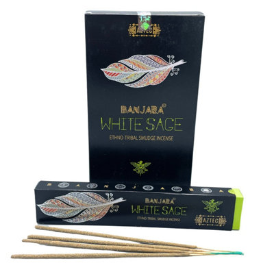 Banjara Tribal White Sage Smudge Incense For Cleansing & Meditation from B&Q