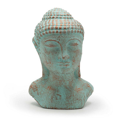 Green Copper Tranquility Buddha Head Statue from B&Q