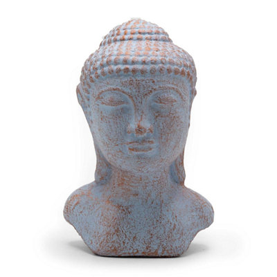 Tranquility Buddha Head Statue In Blue CopperHandcrafted Decor from B&Q
