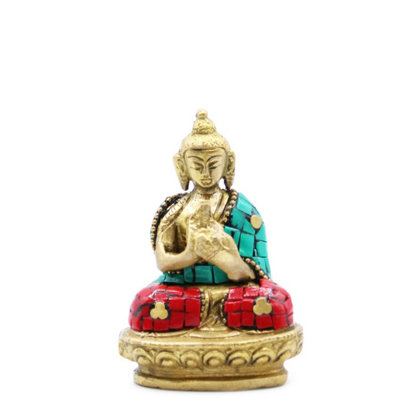 Brass Buddha FigureBlessing Gesture7.5CmSpiritual Decor from B&Q