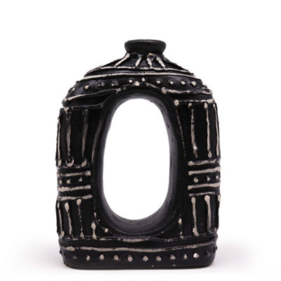 Chocolate Oval Donut Vase23Cm Handcrafted Terracotta Decor From Lombok from B&Q