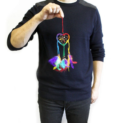 Bali Rainbow Heart Dream CatcherHandcrafted Native American Decor from B&Q