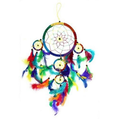 Bali DreamcatcherLarge Rainbow Round Dream Catcher With Legend Card from B&Q