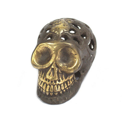 Vintage Brass Skull OrnamentSmall Fengshui Decor For Home & Spa from B&Q