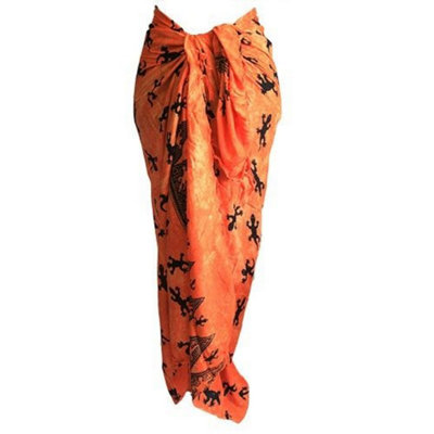 Bali Gecko Orange Sarongs & Scarves100% Rayon150Cm X 115Cm from B&Q