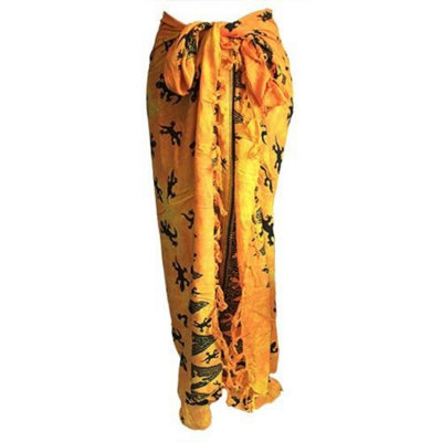 Bali Gecko Yellow Rayon Sarongs & ScarvesLightweightStylish & Versatile from B&Q