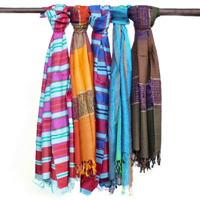 - Large Indian Boho Blue Scarves28X72CmCottonVersatile & Elegant