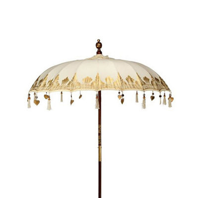 Bali Patio Parasol Canvas Handcrafted Natural Decor 2M from B&Q