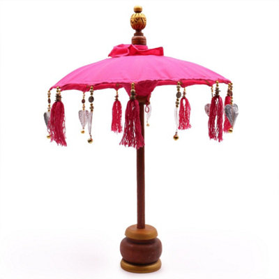 Bali Home Decor Parasol Cotton Pink 40Cm Handcrafted Elegance from B&Q