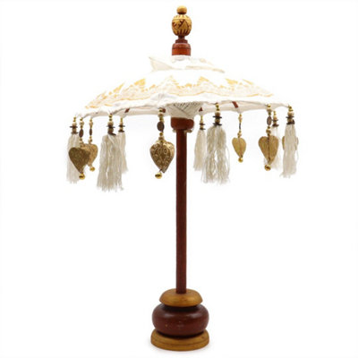 Bali Home Decor Parasol Handcrafted Canvas With Gold Accent 40Cm from B&Q