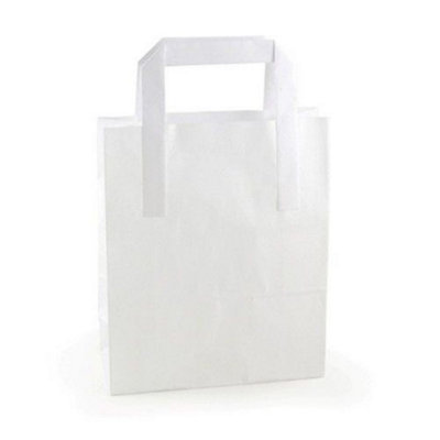 Sos White Recycled Paper Carrier Bags 8X13X10InEco-Friendly & Durable from B&Q