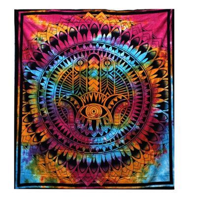 Hamsa Cotton Bedspread & Wall HangingHandmade Indian Decor (60 Characters) from B&Q