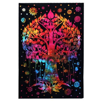 Bodhi Tree Handmade Cotton Bedspread & Wall HangingIndian Decor from B&Q