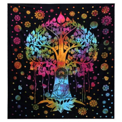 Bodhi Tree Handmade Cotton Bedspread & Wall HangingIndian Decor from B&Q