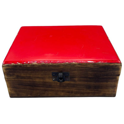 Red Ceramic & Wood Storage Box20X15X7.5Cm For Jewelry & Keepsakes from B&Q