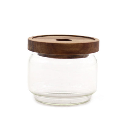 Cottage Bamboo Glass Jar7Cm Small Storage Container For Spices & Herbs from B&Q