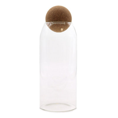 Cottage Cork-Ball Glass JarClear 20Cm For Food & Storage from B&Q