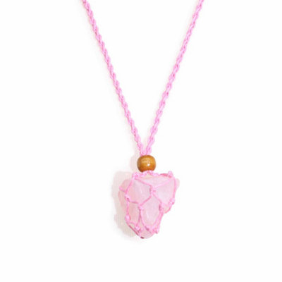 Pink Gemstone Necklace Cord With Adjustable Length & Boho Macrame from B&Q