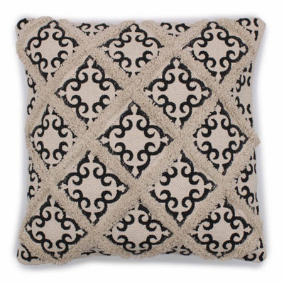 Lux Criss-Cross & Print Cotton Cushion Cover 45X45CmIndian Decor from B&Q