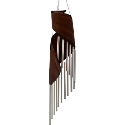 Chocolate Coconut Leaf Wind ChimesHandcrafted Tropical Decor from B&Q