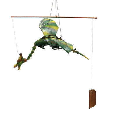Handmade Green Coconut Dragon MobileGarden & Indoor Decor (37Cm) from B&Q