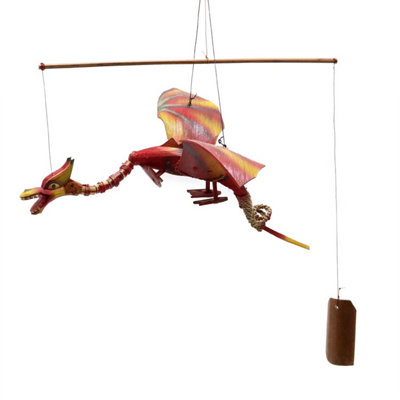  - Red Coconut Dragon MobileHandmade Garden & Indoor Decor (37Cm)