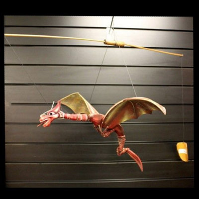  - Large Red Coconut Dragon MobileHandmade Garden & Indoor Decor