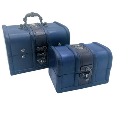 Teal Treasure Chest Set Of 2 For Storage & DecorDurable & Stylish from B&Q
