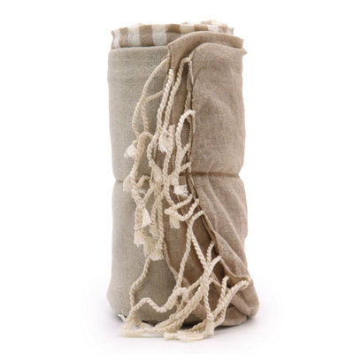 Indian Handcrafted Cotton Pareo Towel100X180CmWarm Sand from B&Q