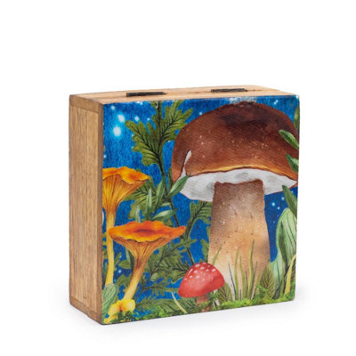 Mushroom Design Square Storage Box 13.5X13.5X6Cm & 15X17.5X8Cm from B&Q