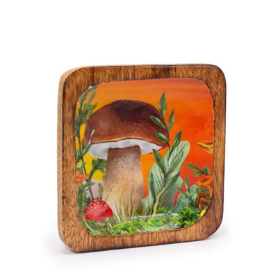 Maroon Mushroom Square Trinket Tray 15X15Cm For Jewelry & Keys from B&Q