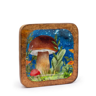 Teal Mushroom Big Square Trinket Tray 15X15Cm For Organization from B&Q