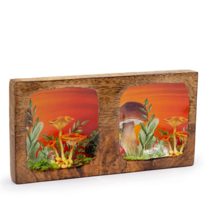 Maroon Mushroom Double Trinket Tray 20X10X2.5Cm For Jewelry & Accessories from B&Q