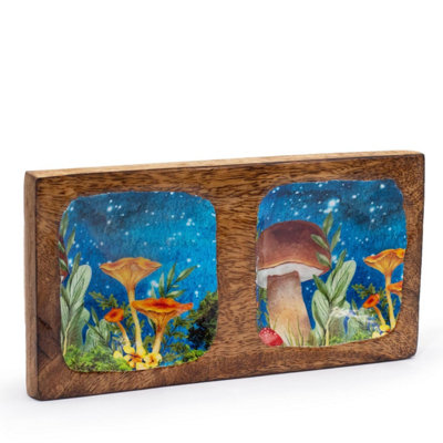Teal Mushroom Double Trinket Tray 20X10CmStylish Organizer from B&Q