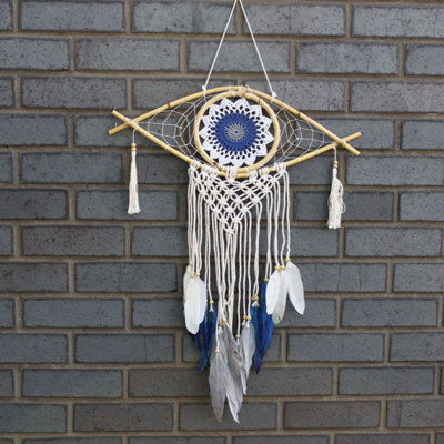 Protection Dream Catcher With Evil EyeHandmade Macrame & Rattan Decor from B&Q