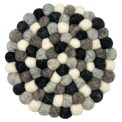 Multi Grey Felt Ball Round PlacematHandmadeDurable & Elegant from B&Q