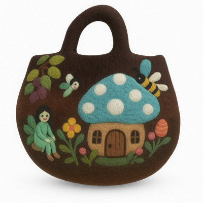 Fairy Garden Felted BagWhimsical Handcrafted Fairy Accessory from B&Q