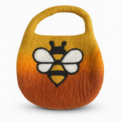 Sunrise Orange Water Felted Bee Bag With Handle & Magnet from B&Q