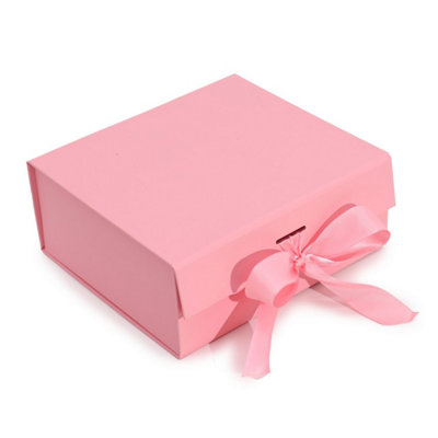 Pink Medium Square Flat Pack Gift Box20X18.2X8Cm from B&Q