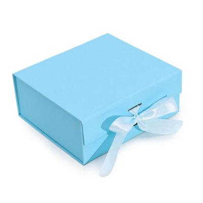 Baby Blue Flat Pack Gift BoxMedium Square (20X18.2X8Cm) from B&Q