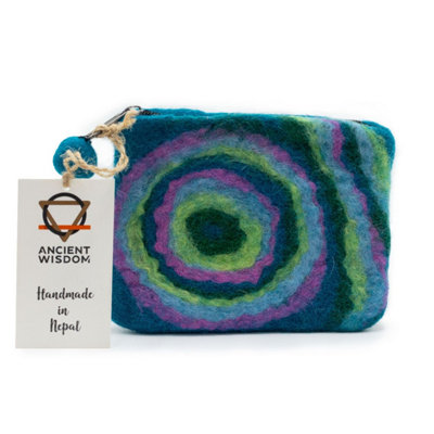 Psychedelic Natural Felt Zipper PouchStylish & Portable Organizer from B&Q