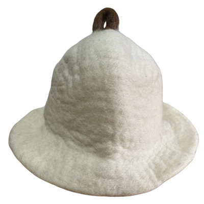 Natural Felted Sauna Bowl HatWarmBreathable Wool Headwear from B&Q