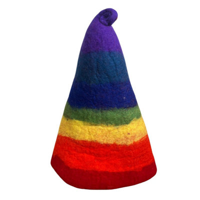Rainbow Felted Sauna Wizard HatWarm Wool Sauna Accessory from B&Q