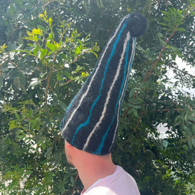 Rainbow Felted Sauna Wizard HatSoft WoolColorful & Breathable from B&Q